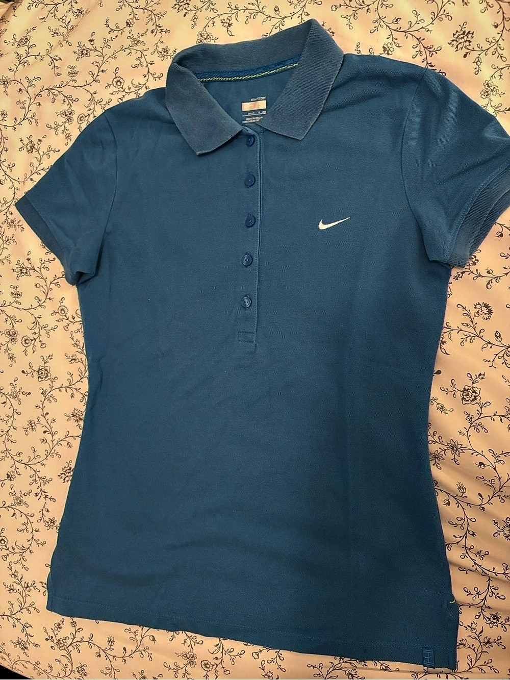Nike Women Small Blue Short Sleeve Polo Size Small
